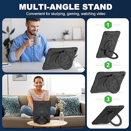 Miniatura 5 de Funda para Samsung Galaxy Tab A9+ A9 Plus de 11 pulgadas 2023 con protector de pantalla con soporte giratorio de 360, correa para el hombro, funda