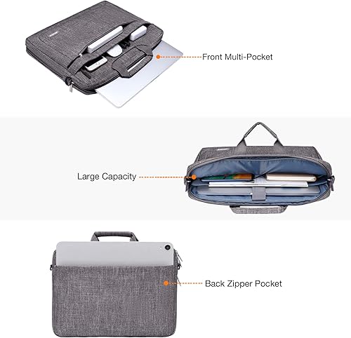 Miniatura 2 de MOSISO  Bolso de hombro para computadora portátil poliéster con profundidad ajustable en la parte inferior azul (Airy Blue), Negro, Azul celeste