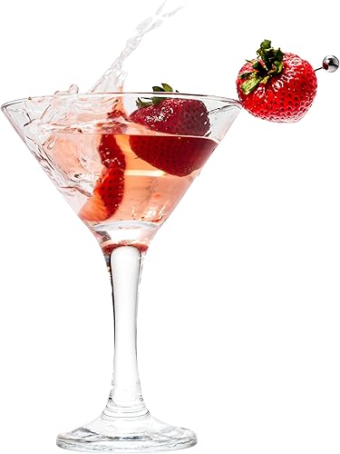 Vikko Juego de 12 vasos de Martini transparentes de 6 onzas con tallo, elegantes vasos para martini, vodka, cóctel