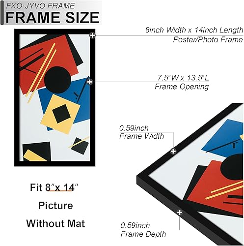 Miniatura 4 de Fxojyvo Juego de marcos para collage de fotos de 4 x 6, 6 unidades, para exhibir 3 collages de fotos de 4 x 6 o 8 x 14 sin marco, marco ligero y