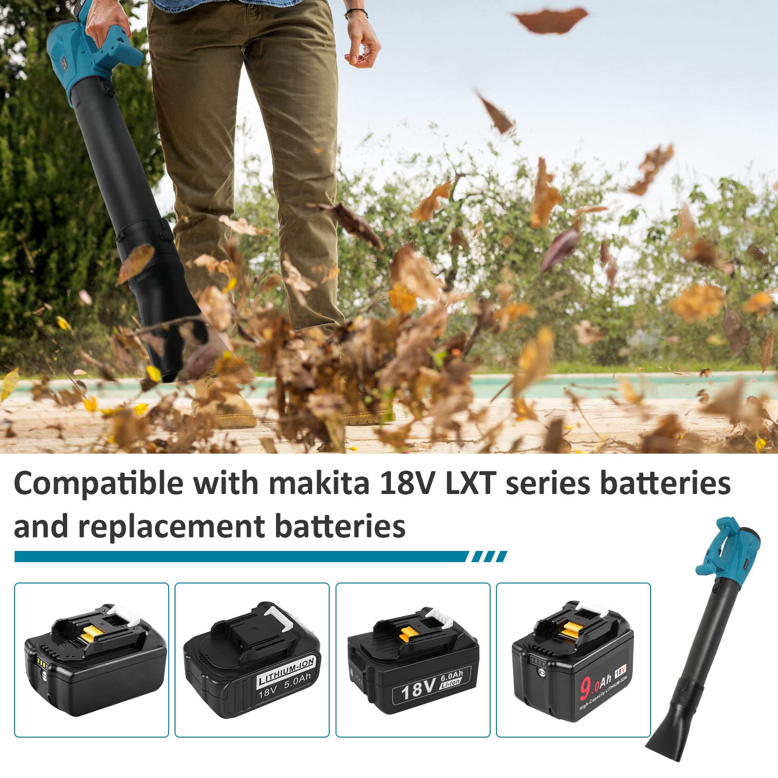 Für 18V Makita Akku 6 Gänge Laubbläser Gebläse Laubgebläse Bläser