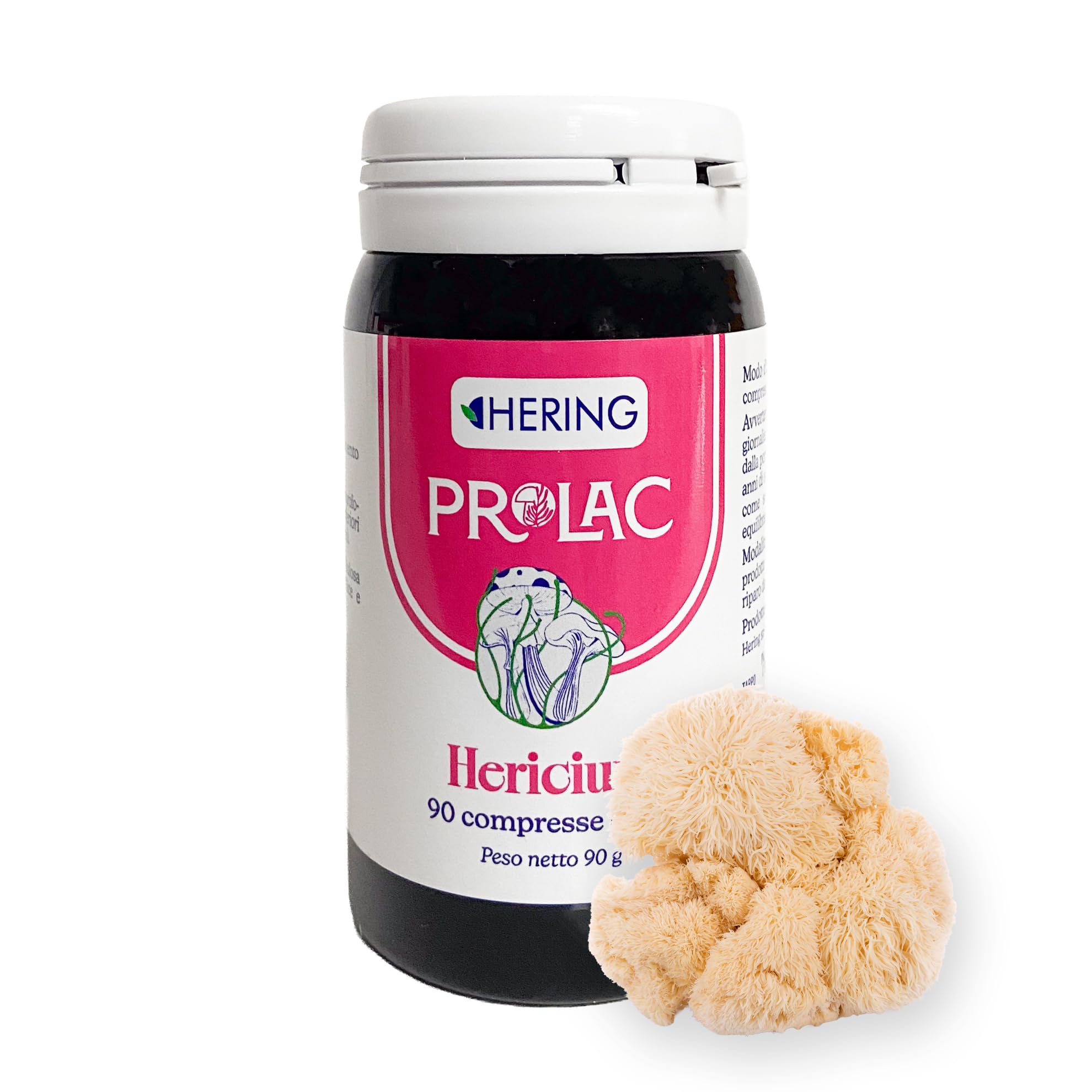 HERING PROLAC Hericium Integratore Alimentare con Alga Klamath, 90 Compresse da 1g