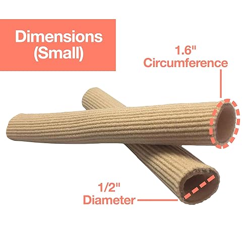 Miniatura 5 de ZenToes Tubos para los dedos de los pies, protectores de funda de tela con forro de gel, juego de 5 manguitos de tubo, 29 pulgadas, tubo forrado de