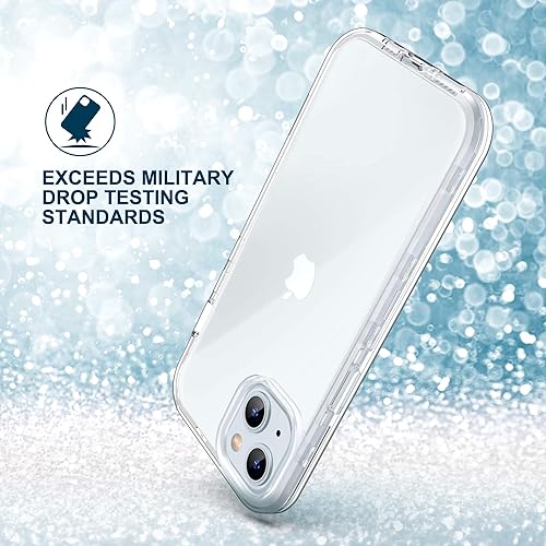 Miniatura 4 de ULAK Compatible con iPhone 15 Plus Funda transparente, resistente de doble capa a prueba de golpes, para mujeres y hombres, funda protectora