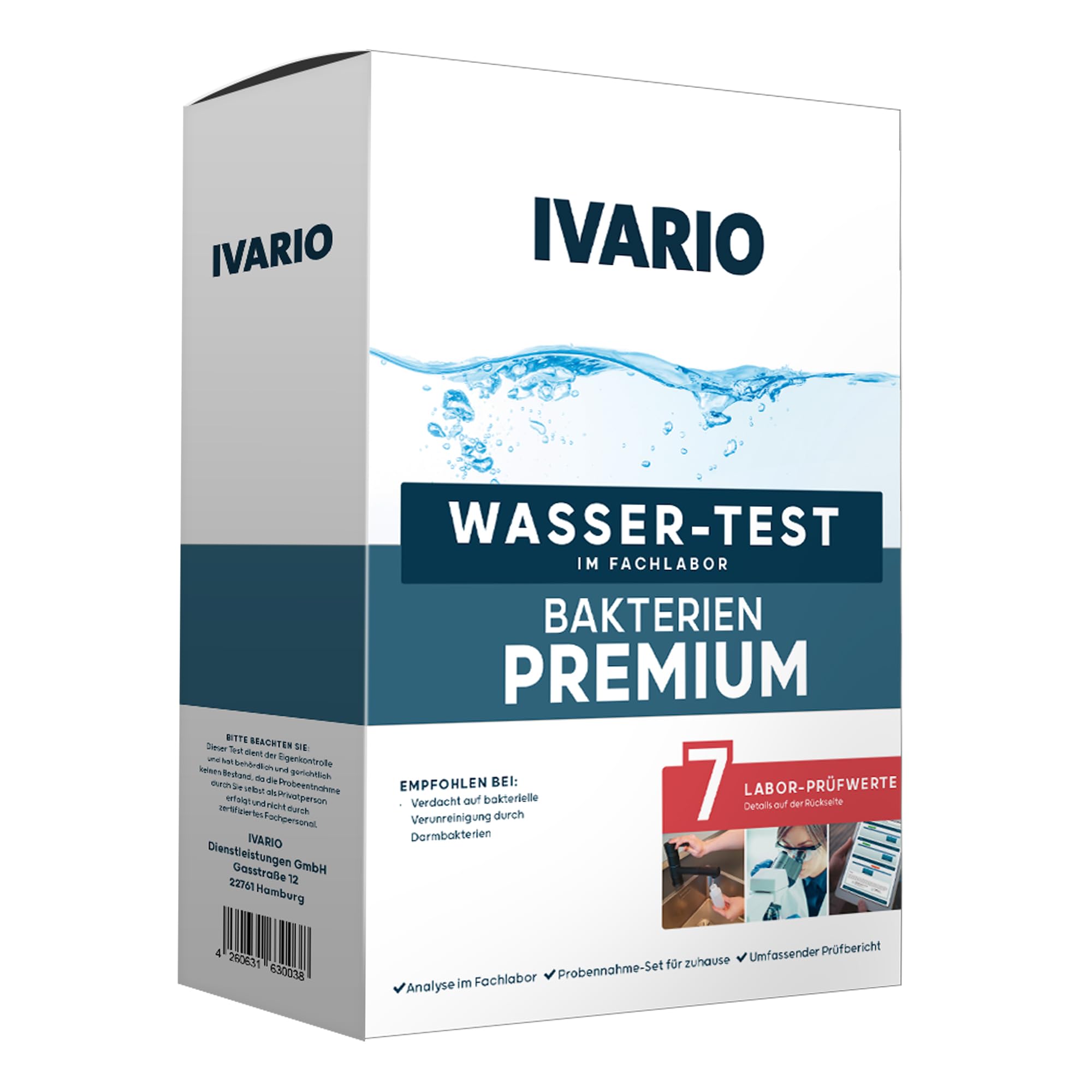 IVARIO Bakterien Premium Labor-Wasser-Test Bakterien Premium Labor-Wasser-Test