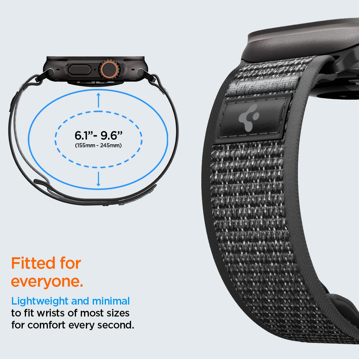 Spigen Athlex Air 2 Armband Entwickelt für Apple Watch Ultra 3/2/1 49mm, Serie 11/10 46mm und Serie 9/8/7/6/5/4/SE 45mm,44mm Stoffarmband