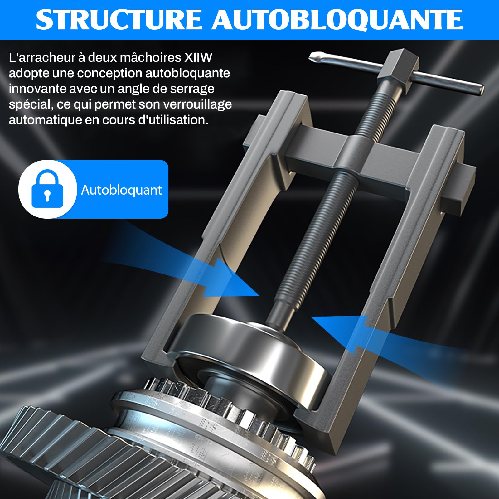 XIIW Kit 3X Extracteur de Roulement d'Engrenage à Deux Mâchoires, 20-85mm | Arrache Roulement de Roue, Auto-Bloquant, Extracteur à 2 Griffes, Outil d'Extraction pour Engrenage Volant Moteur Roue Rotor