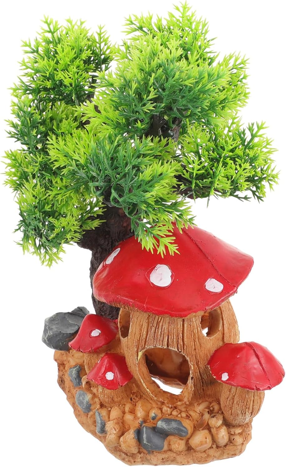 COLLBATH Reptile Tank Hideout Mushroom House Resin Shelter Decorative Habitat Cave for Lizards Amphibians and Small Pets Aquarium Terrarium Décor