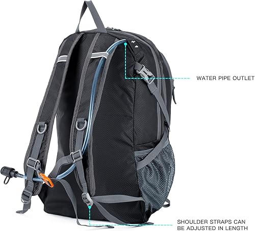 Miniatura 3 de NODLAND - Mochila ligera y plegable para senderismo, 45L, resistente al agua, mochila de hidratación, Negro -, Mochilas Daypack