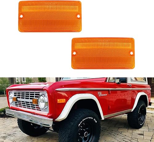 Miniatura 8 de Lente ahumada óptica 3D para 1969 1970 1971 1972 1973 1974 1975 1976 1977 Ford Bronco Truck Front Corner Turn Signal secuencial luces de