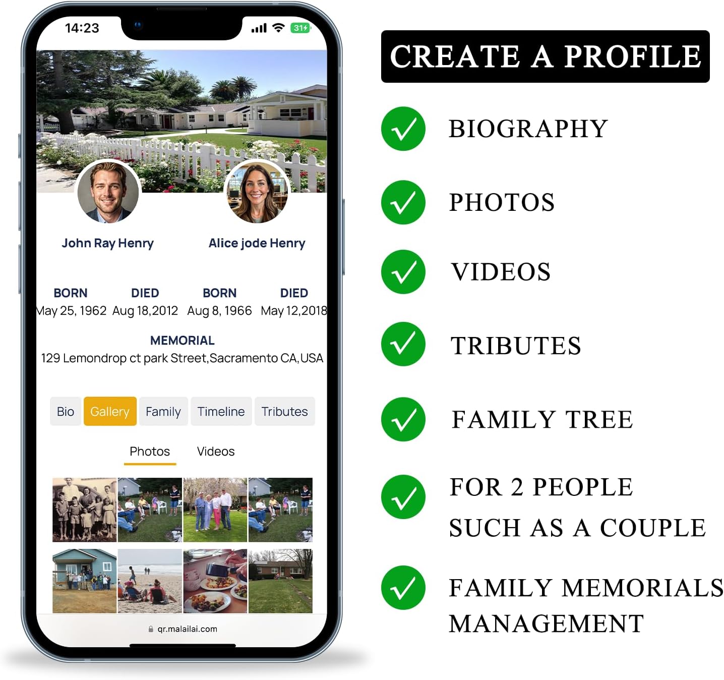 Grave Medallion and Memorial Webpage , QR Memorial Plaques for Outdoors,Headstone Grave Marker ,Sympathy Gifts for Loss of Loved One, Collecting Memories, Photos, and Messages from Family/Friends