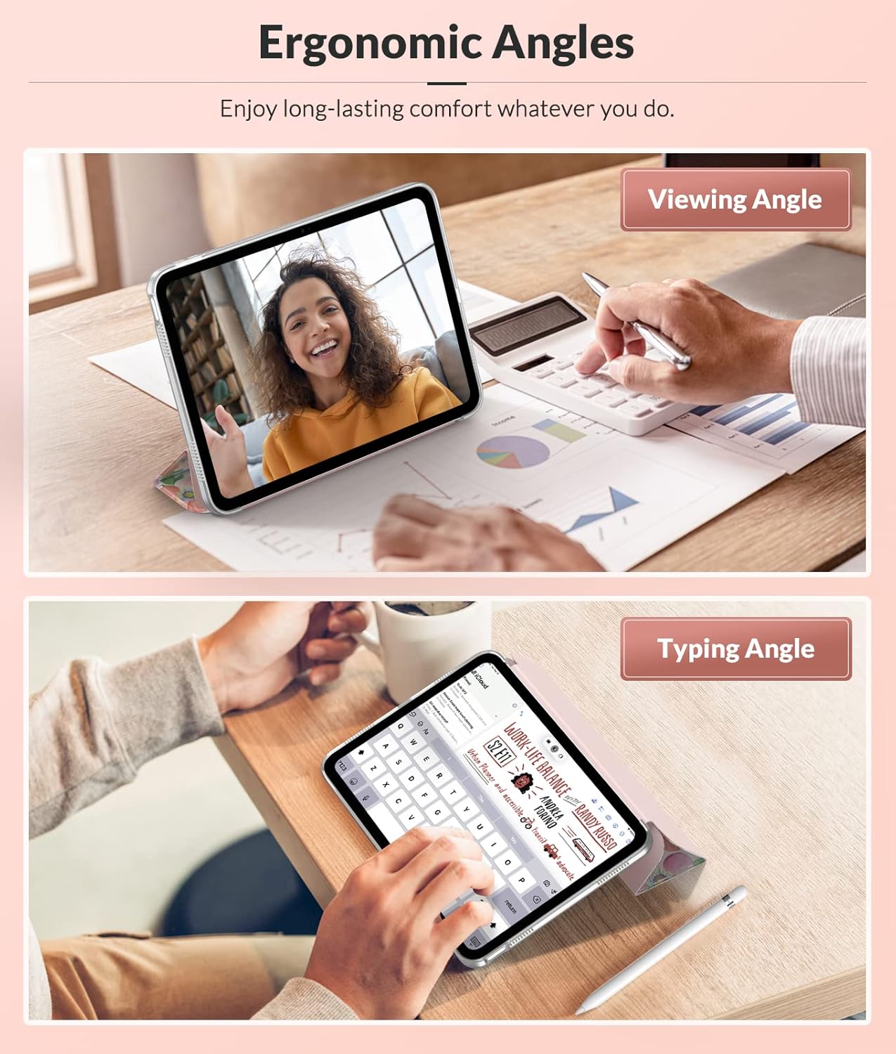 MoKo Case for New iPad (A16) 11th Generation 2025/ 10th Generation 2022, iPad 11 inch/ 10.9 inch Case with Soft TPU Translucent Frosted Back Cover, Auto Wake/Sleep, Support Touch ID,Fragrant Flowers - Image 5