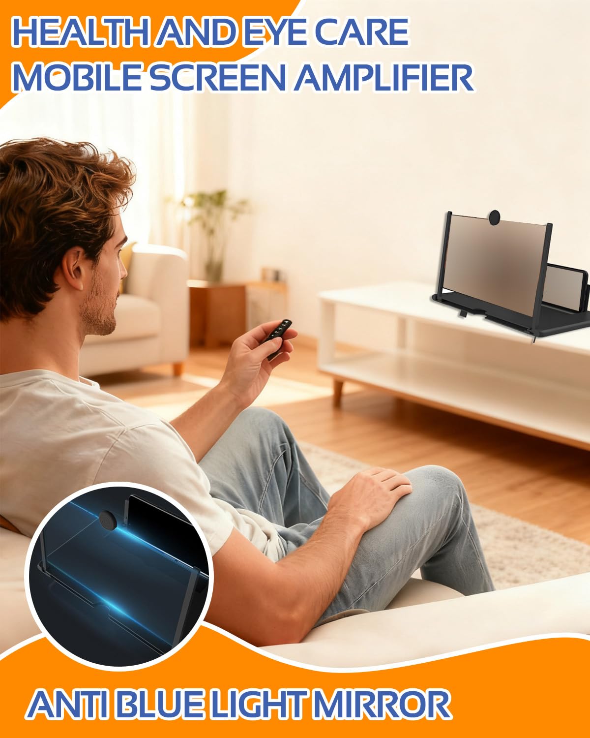 Accessori Smartphone 12 Pollici Lente Ingrandimento Schermo 3D HD, Pieghevole e Anti-Luce Blu per Guardare Video, Ideale come Regalo Utile per Uomo e Ragazzo