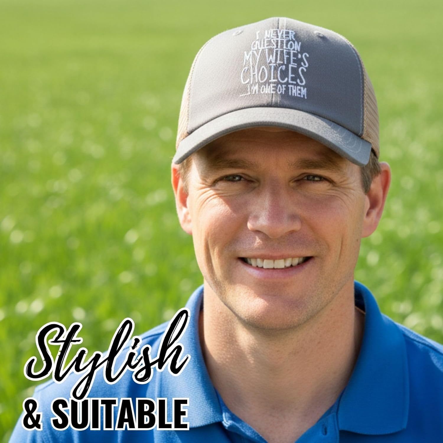 InnoBeta Husband Gifts Cap, Funny Adjustable Embroidered Hat for Anniversary, Valentine's Day, Birthday, Christmas, Grey-Brown - Image 2