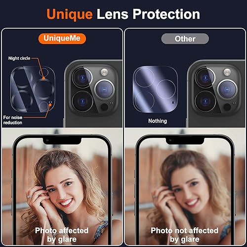 Miniatura 204 de UniqueMe [Paquete de 3 protectores de lente de cámara compatibles con iPhone 14 Pro Max/iPhone 14 Pro, vidrio templado, [compatible con fundas]