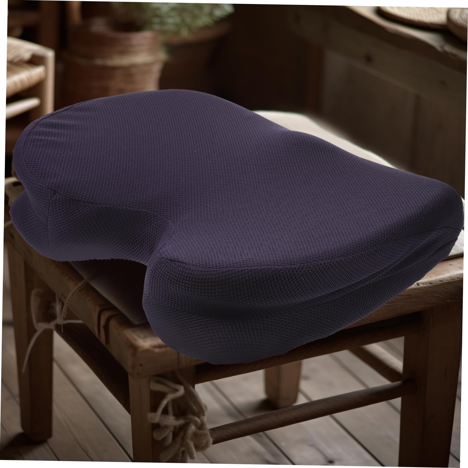 Coussin de Coccyx Orthopédique en Mousse à Mémoire, Soulagement Pression, Respirant, pour Bureau et Fauteuil Roulant, Bleu