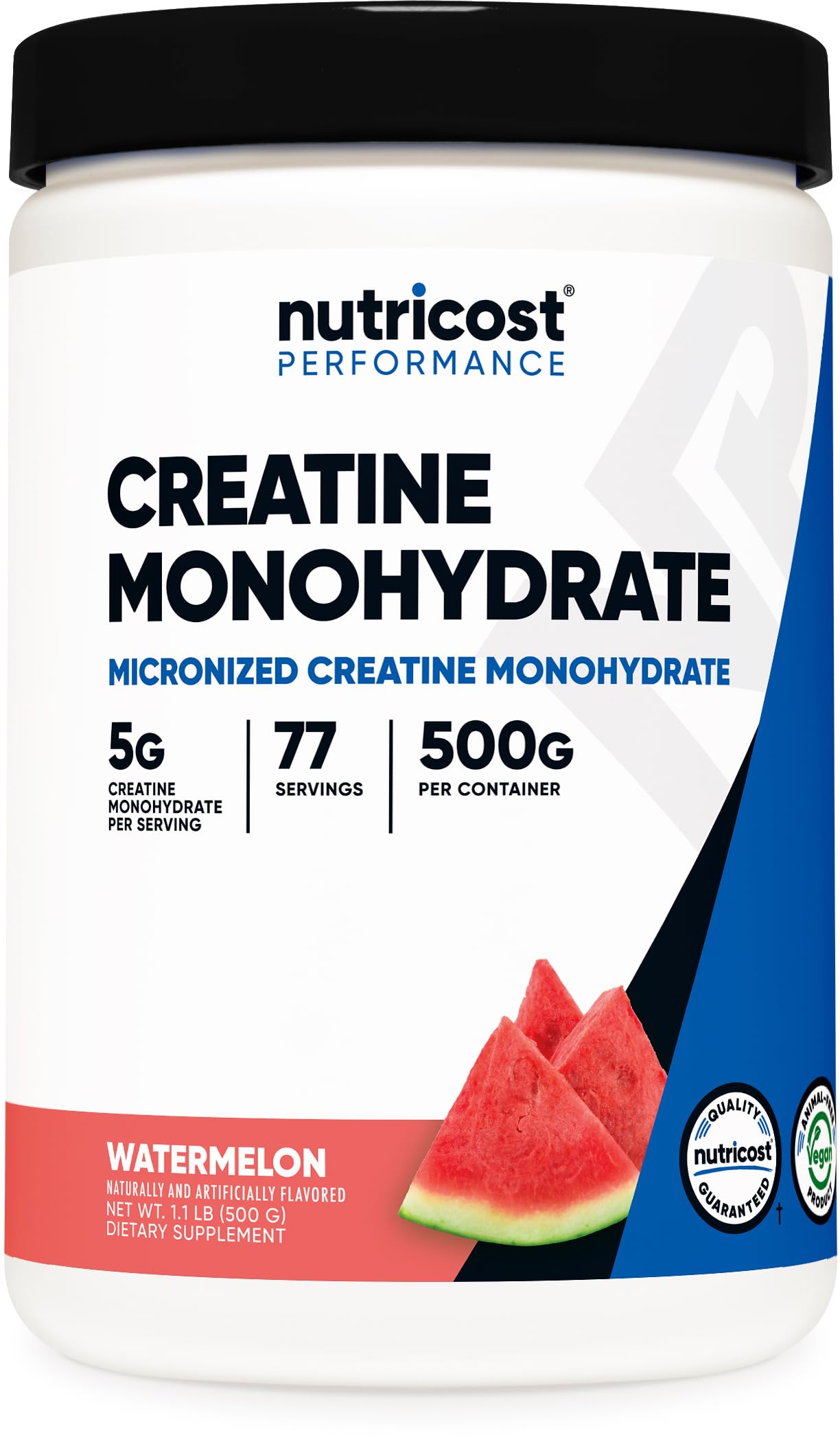 Nutricost Creatine Monohydrate Powder (Watermelon) 500 Gram, Micronized Watermelon 500 Gram (Pack of 1)