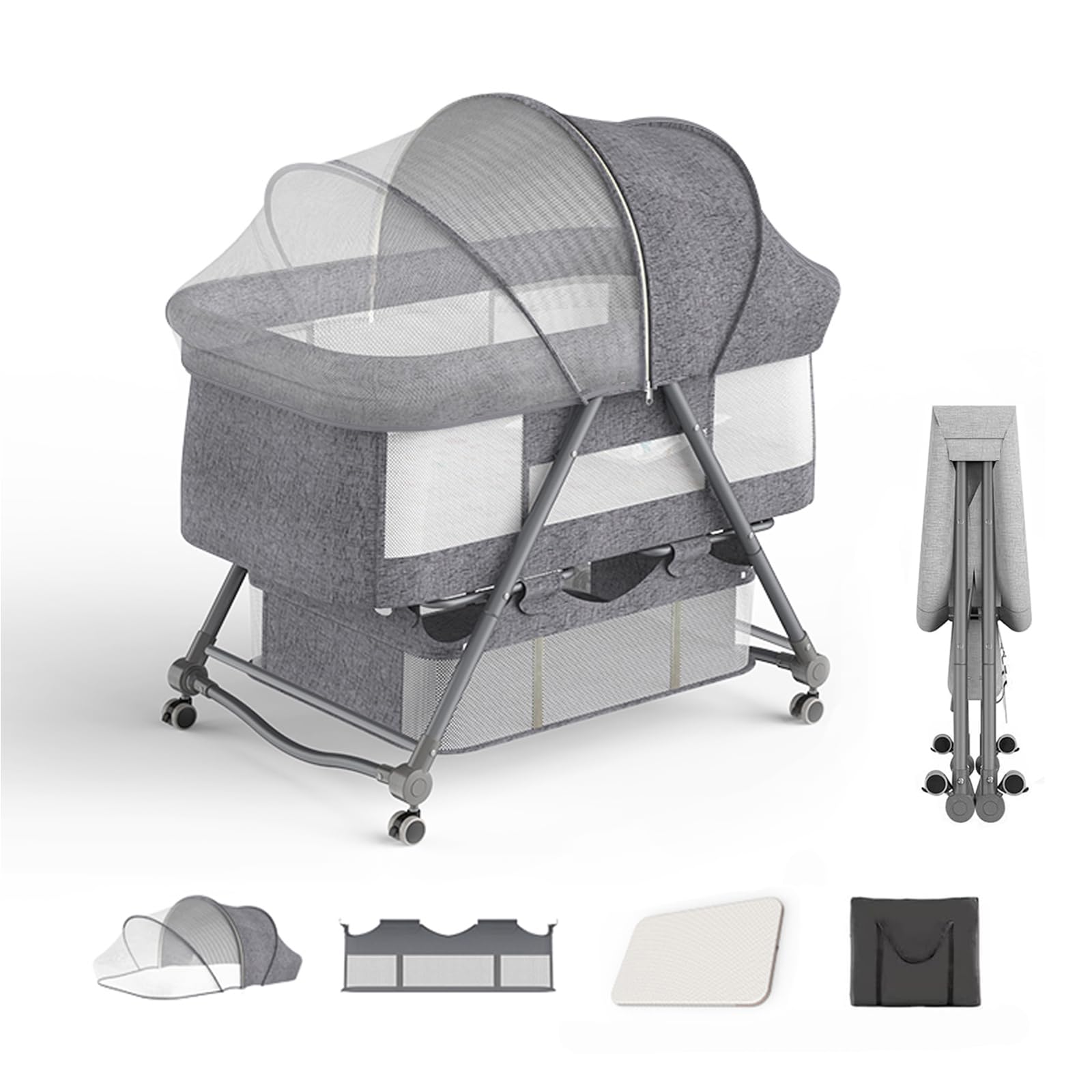 Amazon.co.jp: 大阪熊 ベビーベッド ゆりかご 添い寝 折りたたみ  