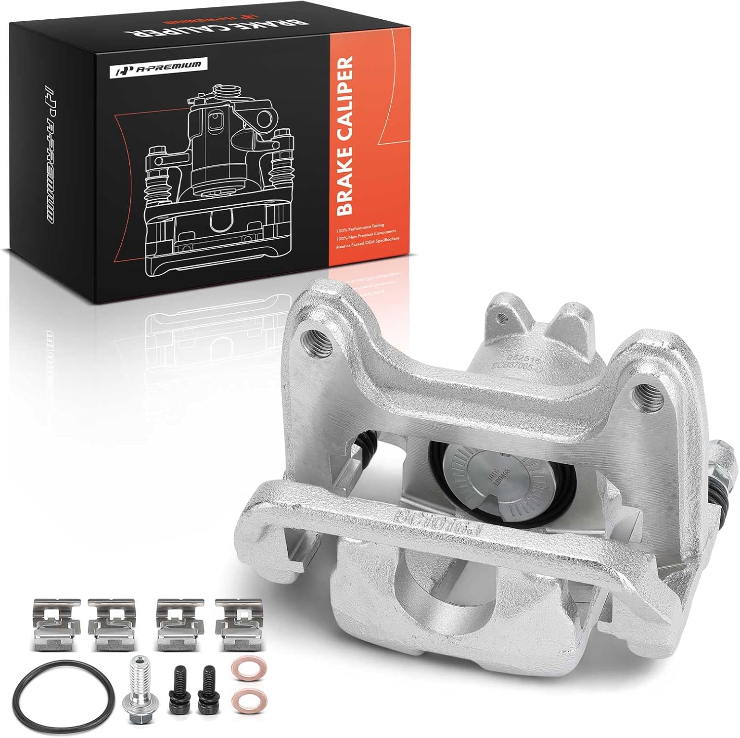 A-Premium Disc Brake Caliper Assembly with Bracket Compatible with Chevrolet, GMC Vehicles - Silverado 1500, Silverado 1500 LTD, Colorado, Sierra 1500, Canyon, Hummer EV Pickup - Rear Left Driver Side