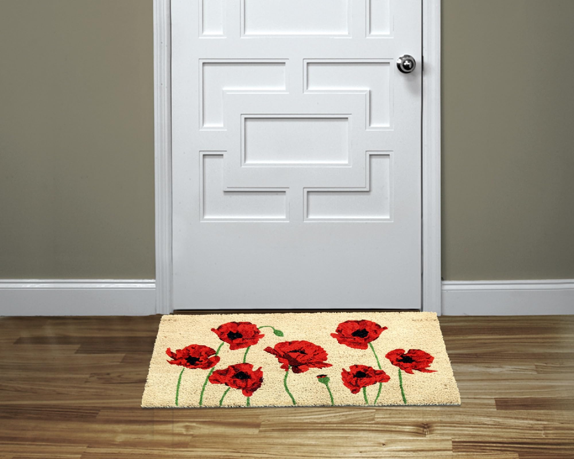 Coco & Coir Coco&coir Door Mat Eco-Friendly Indoor Outdoor Heavy Duty Flower Themed Entrance Door Mat 45 X 75 Cm Eternal Poppy from B&Q