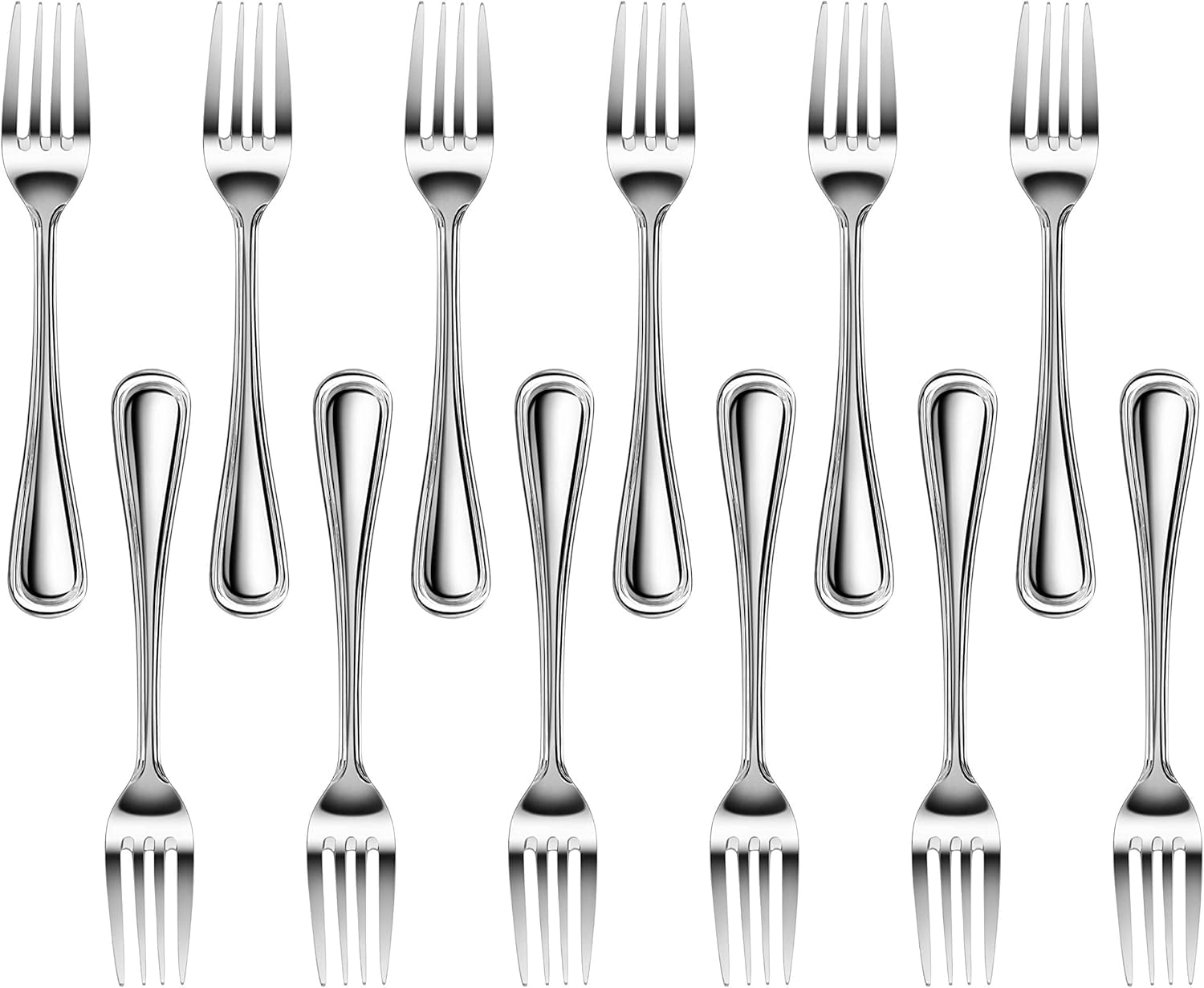 New Star Foodservice 58048 Slimline Pattern, 18/0 Stainless Steel, Dinner Fork, 7.5-Inch, Set of 12