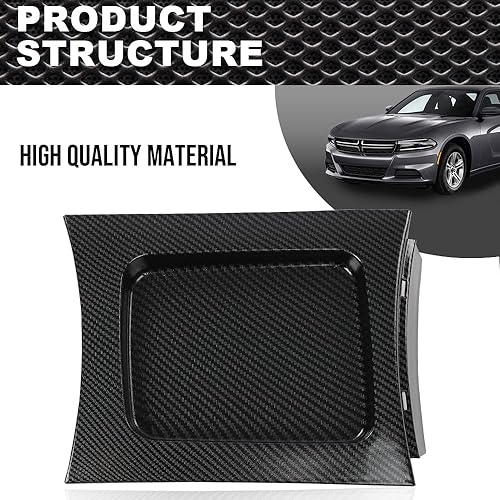 Miniatura 5 de Bisel de la bandeja de la consola de cambios, color negro, compatible con Dodge Charger 2011-2017