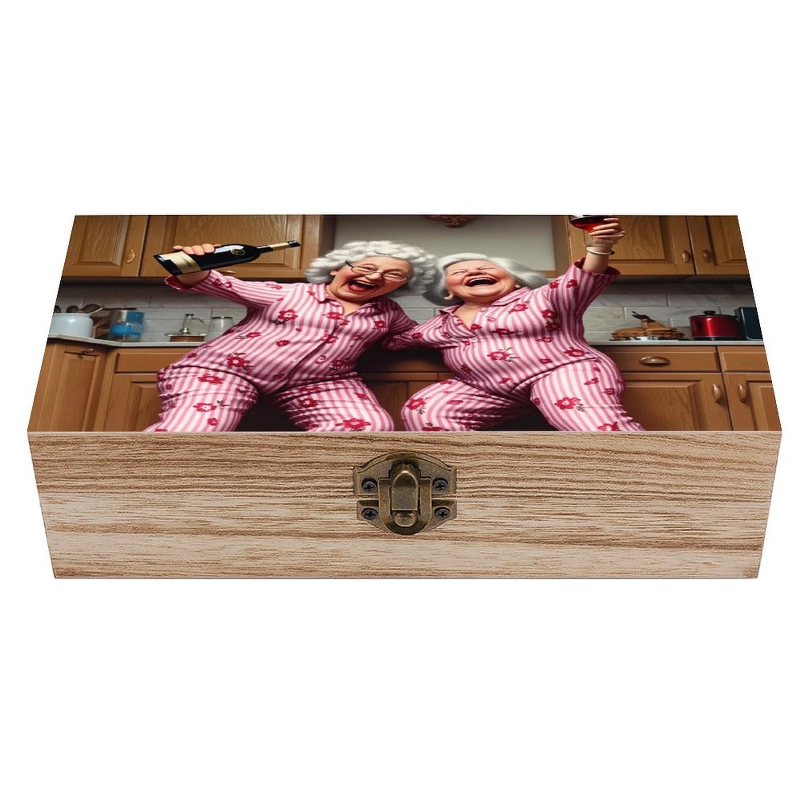 asbwuo Happy Grandma Vintage Wooden Keepsake Box
