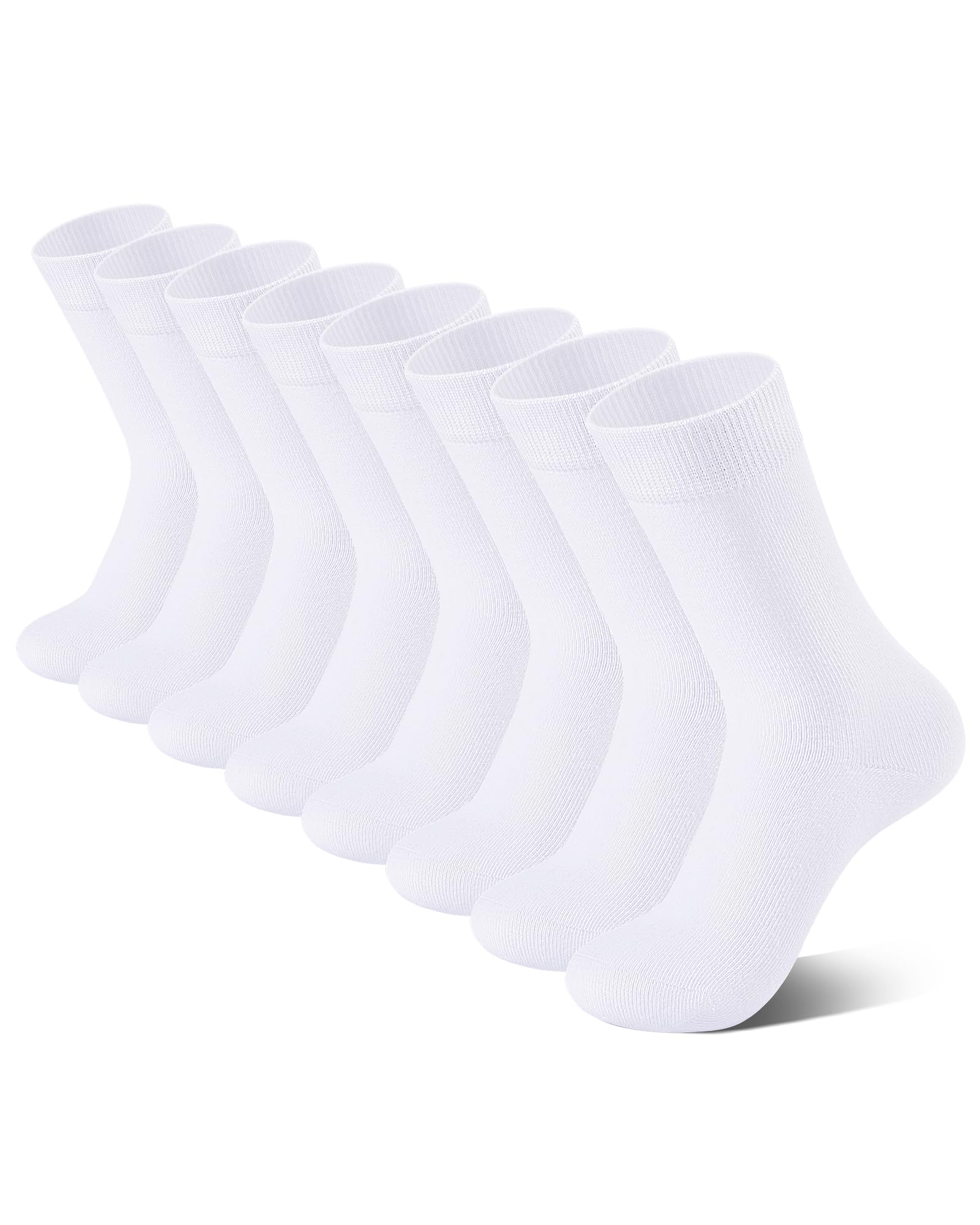 8 Pairs Kids Socks for Boys Girls Crew Dress Athletic School Cotton Socks