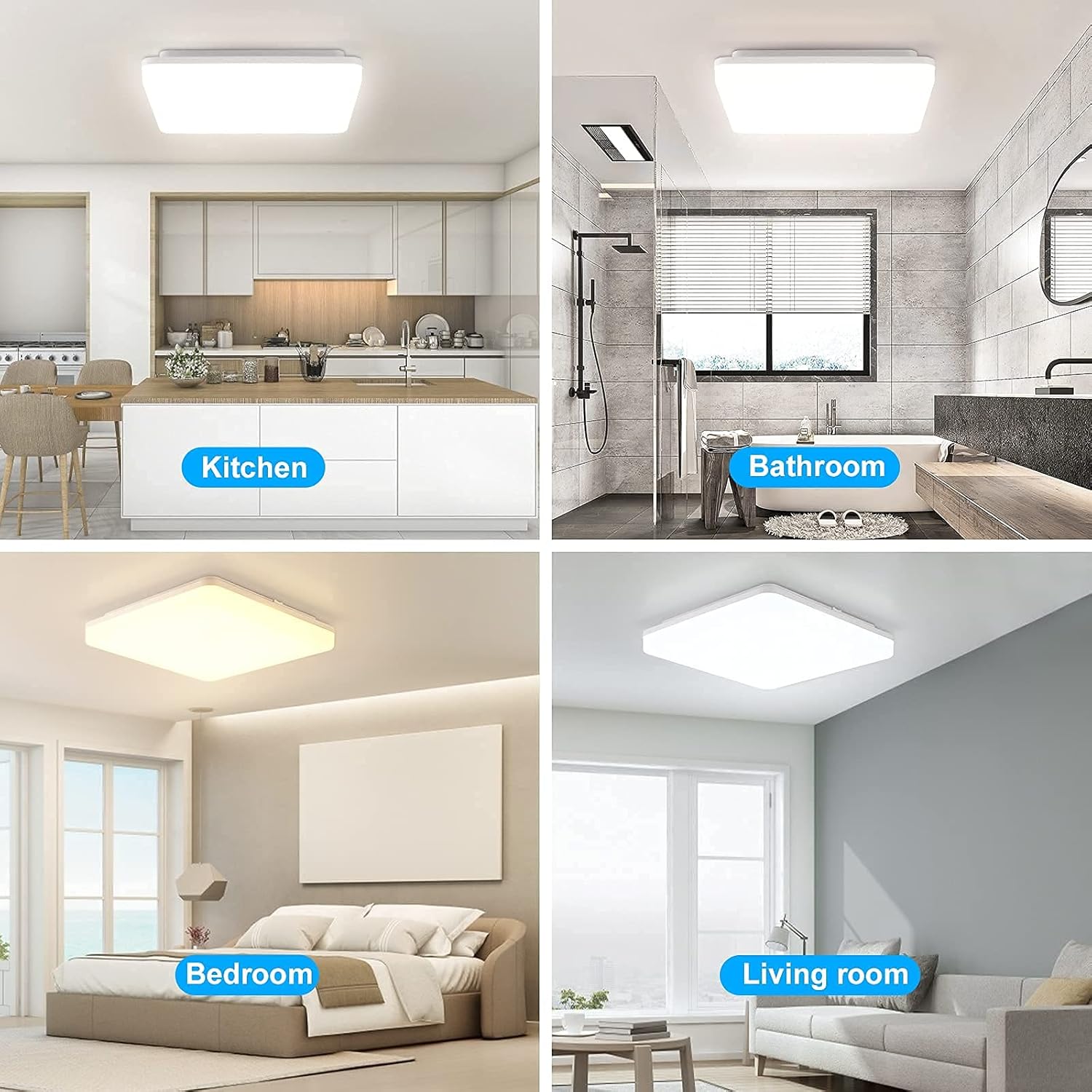 Buy 1 get 1 Oeegoo 13Inch Modern Dimmable LED Flush Mount Ceiling Light Fixtures with Remote Control, 36W 3600LM, Waterproof Square Ceiling Lamp for Bedroom, Living Room, Bathroom, Kitchen, 3000K-6500K Adjustable Free Shipping Over $50 Oeegoo 13Inch Modern Dimmable LED Flush Mount Ceiling Light Fixtures with Remote Control, 36W 3600LM, Waterproof Square Ceiling Lamp for Bedroom, Living Room, Bathroom, Kitchen, 3000K-6500K Adjustable