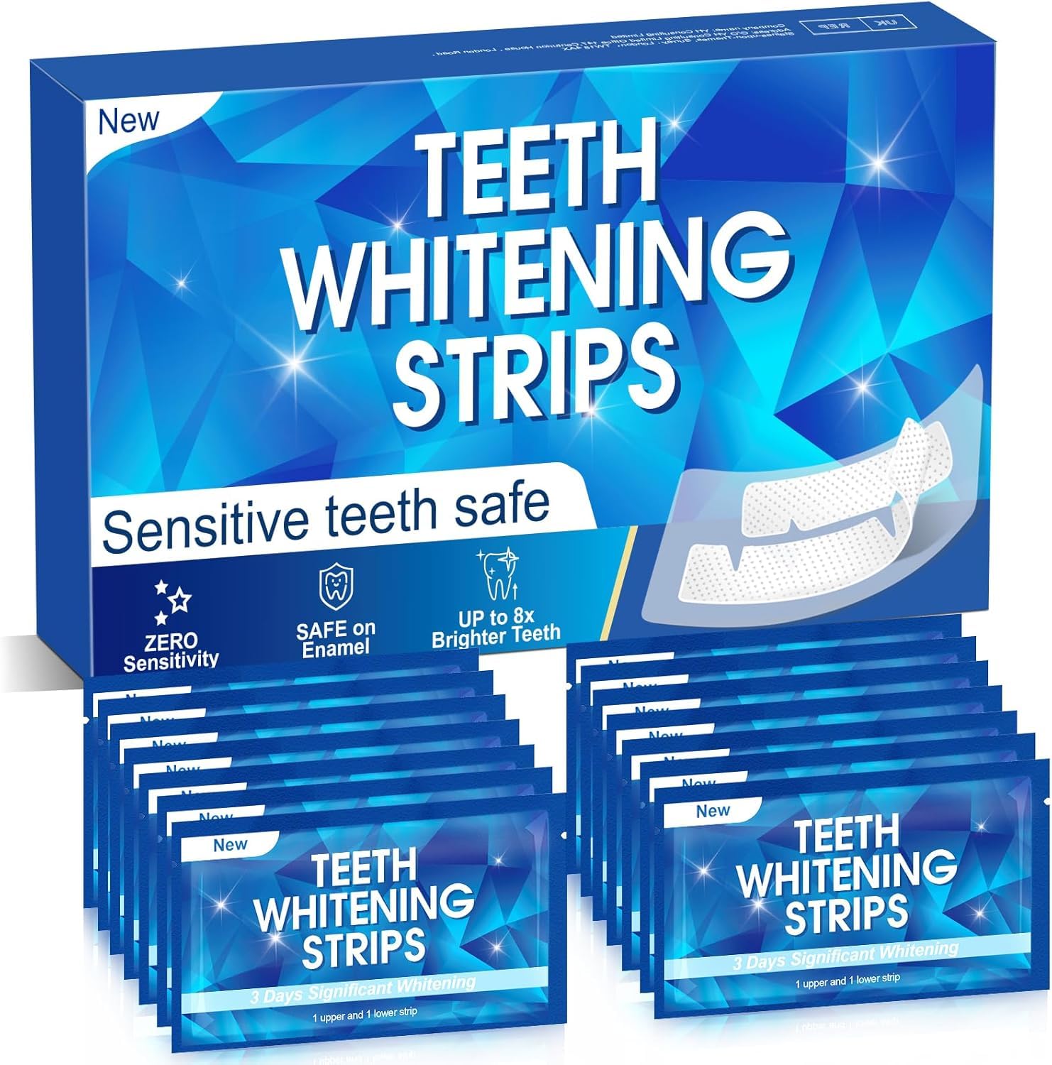 Tandenbleekkits Teeth Whitening Strips, Vinmal Tooth whitening Strips Tandbleek strips - Tanden Strips voor witte tanden thuis, niet-gevoelige formule met muntsmaak