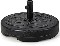 Vista 15 de Giantex Base de sombrilla rellenable de 75 libras, soporte de paraguas relleno de agua y arena de 20 pulgadas, apto para poste de paraguas de 1.5 a