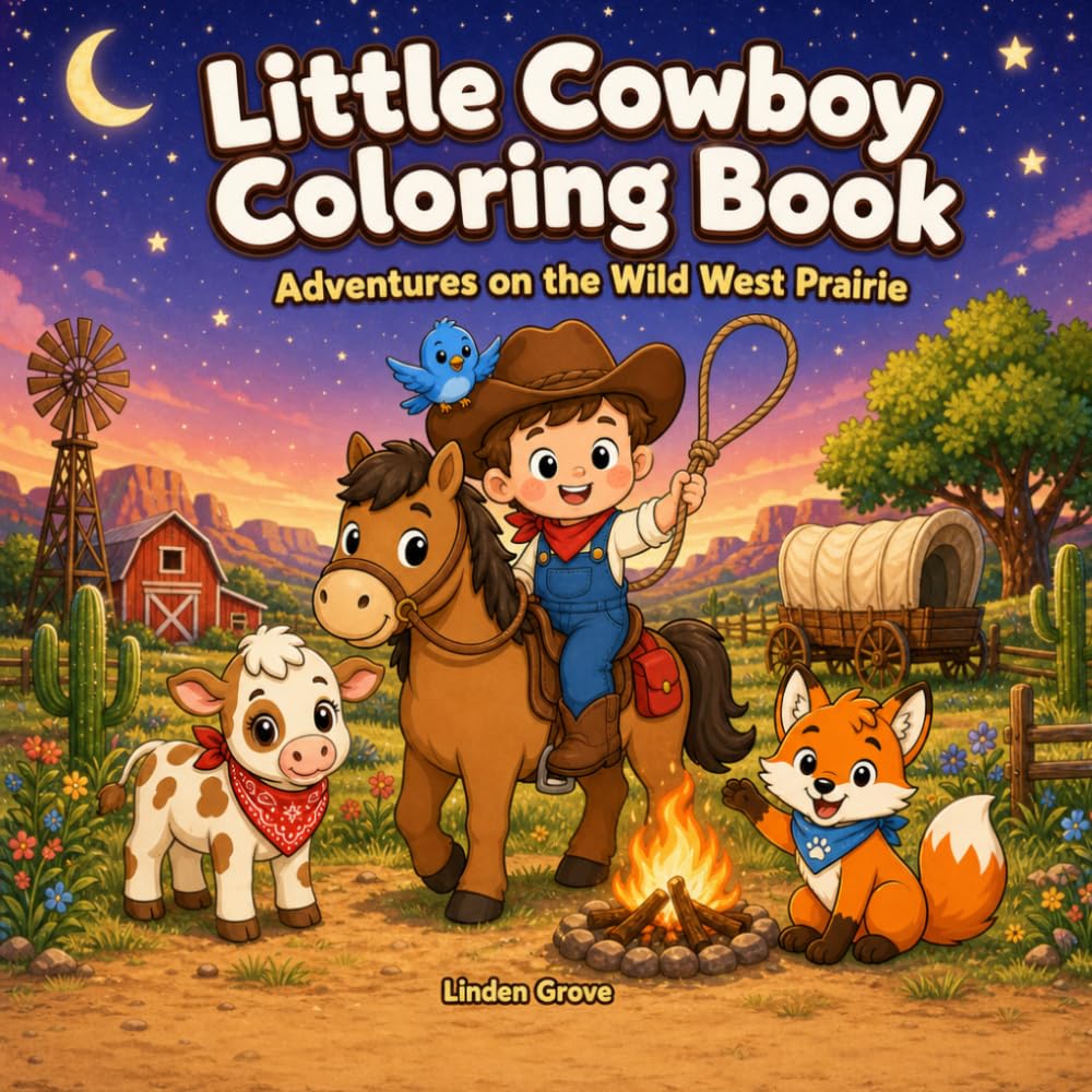 Little Cowboy Coloring Book: Adventures on the Wild West Prairie