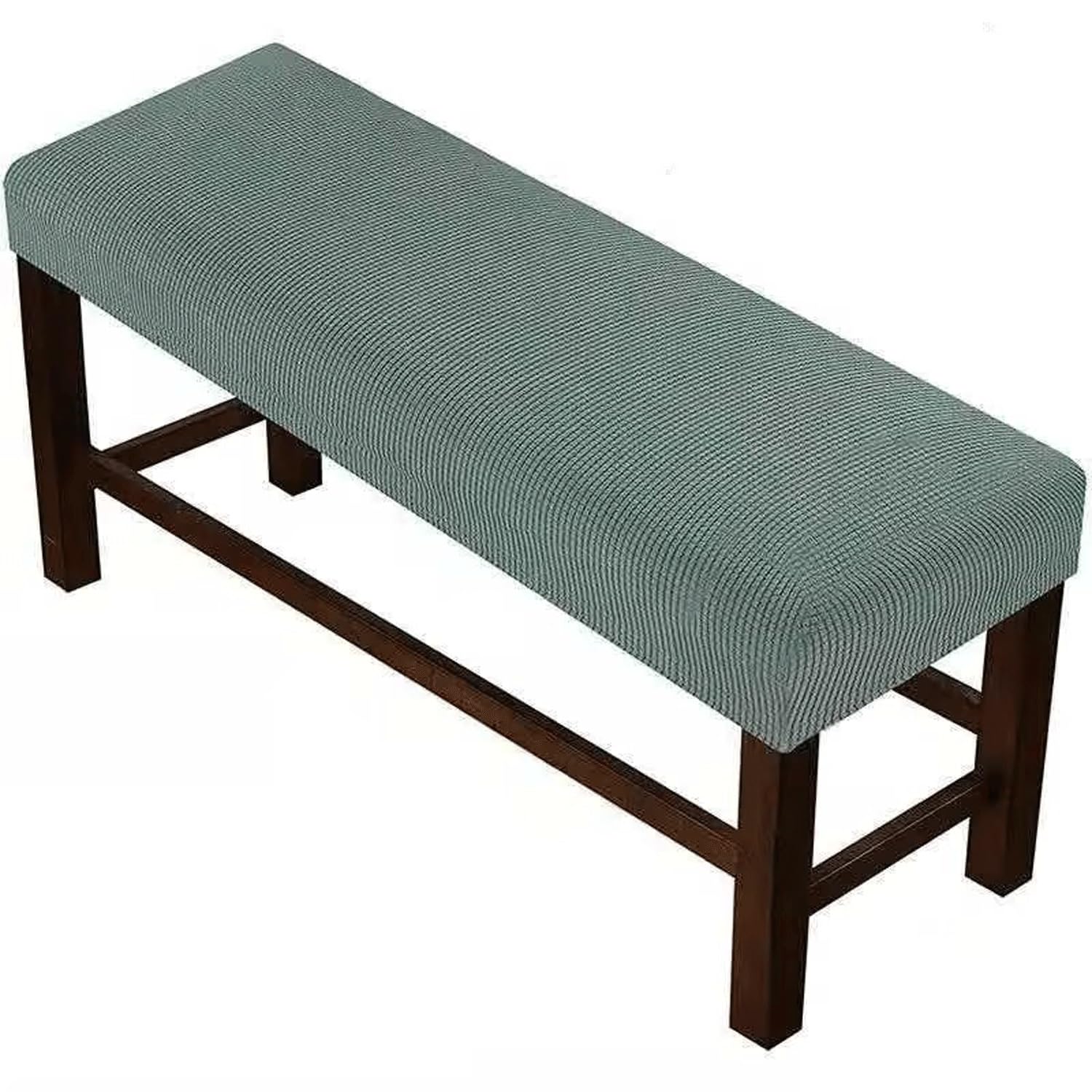 VEAI Bench Cushion Covers Indoor 120 175cm 150cm, Ottoman Cover Rectangle with Elastic Bottom, Pouffe Cover Rectangle Soft Slipcover for Living Room and Kitchen(matcha green,160-180cm)