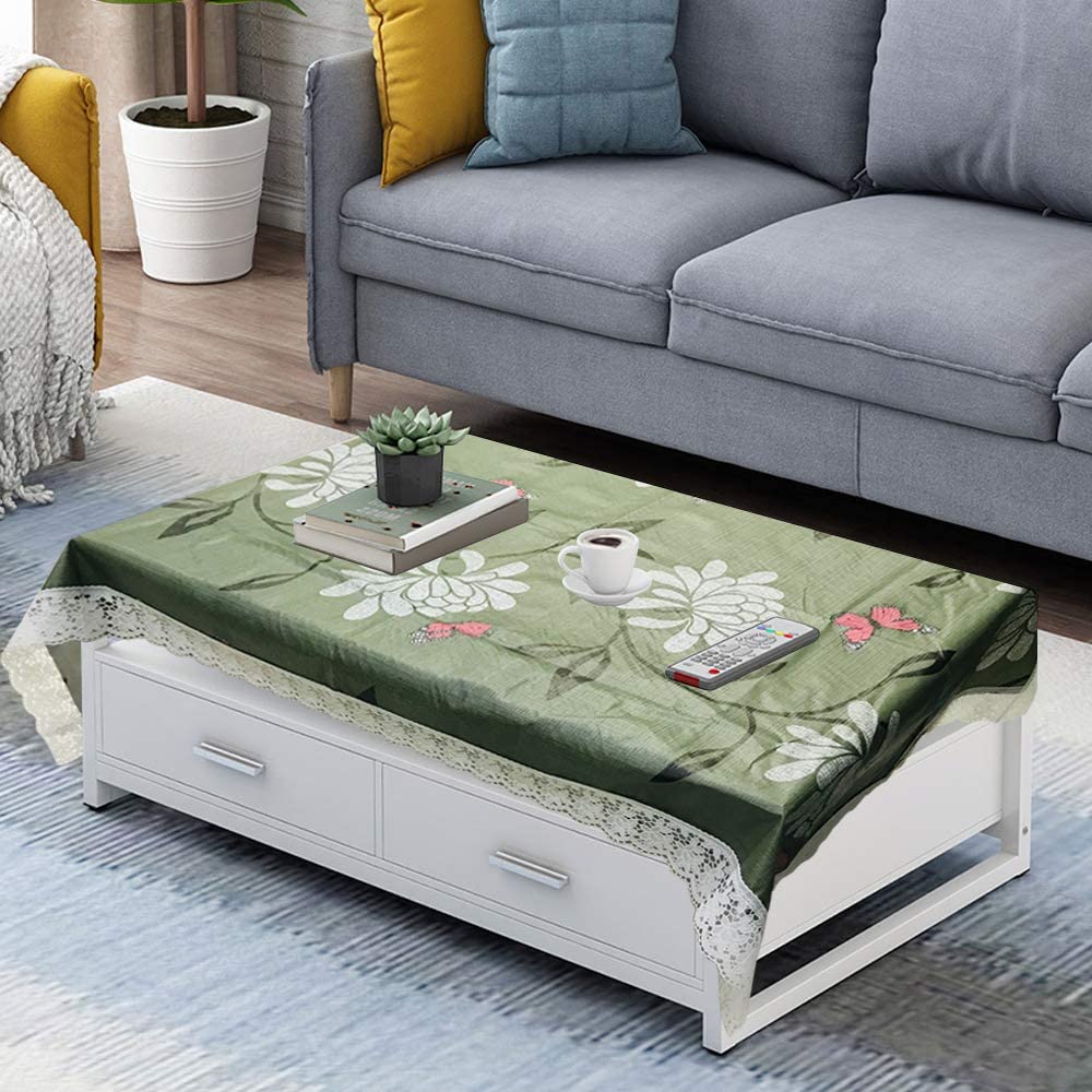 Homerz Premium Center Table Cover Waterproof and Dustproof (Olive Butterfly, 40x60 inch- Center Table)