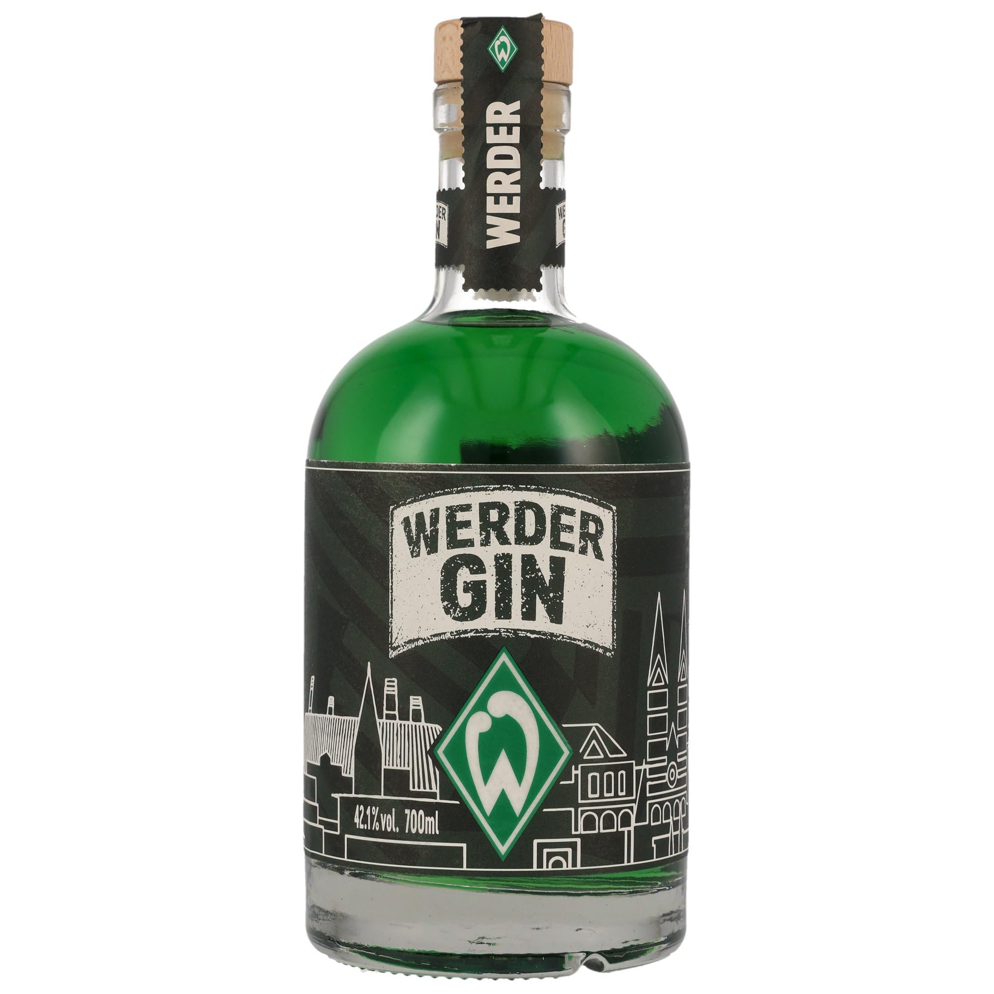 Werder Gin | Der Erste SV Werder Bremen Gin | Fruchtig & Exotisch | Craft Gin | 500ml | 42,1% vol