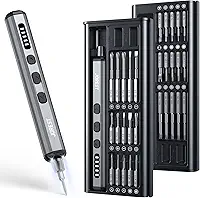 JOREST Mini chave de fenda elétrica, conjunto de precisão com brocas magnéticas 38 em 1, 5 configurações de torque, luz LED, kit de ferramentas de reparo para iPhones, laptop, drone, console de jogos