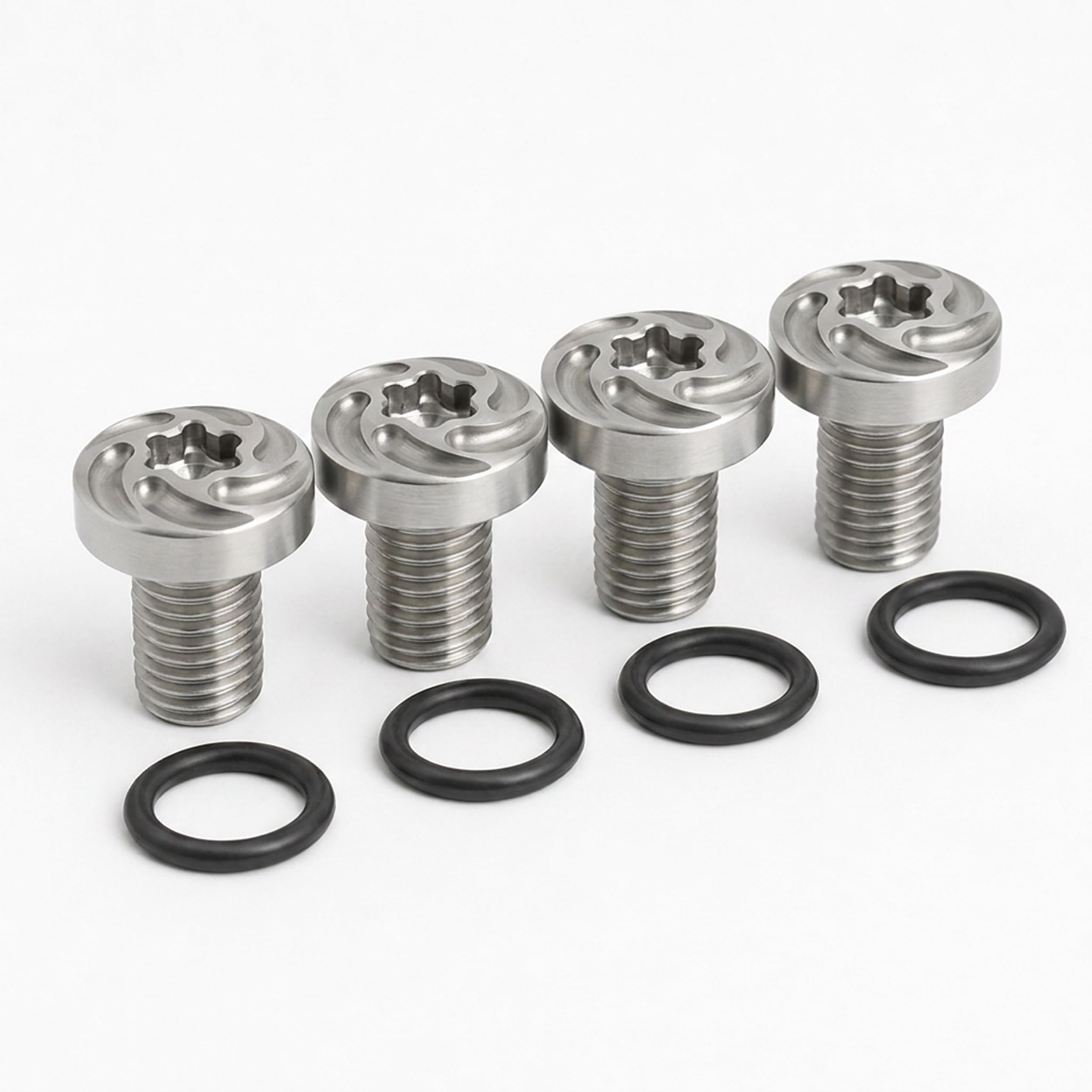 Challis 1911 Grip Screws & O-Rings, Whorl, Stainless, Pack of 4