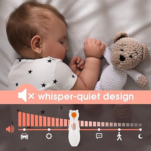 Miniatura 4 de haakaa Happii Bear Baby Nail File Electric Nail Trimmer with LED Light, Rechargeable Baby Nail Clippers for NewbornInfantAdults Toes and