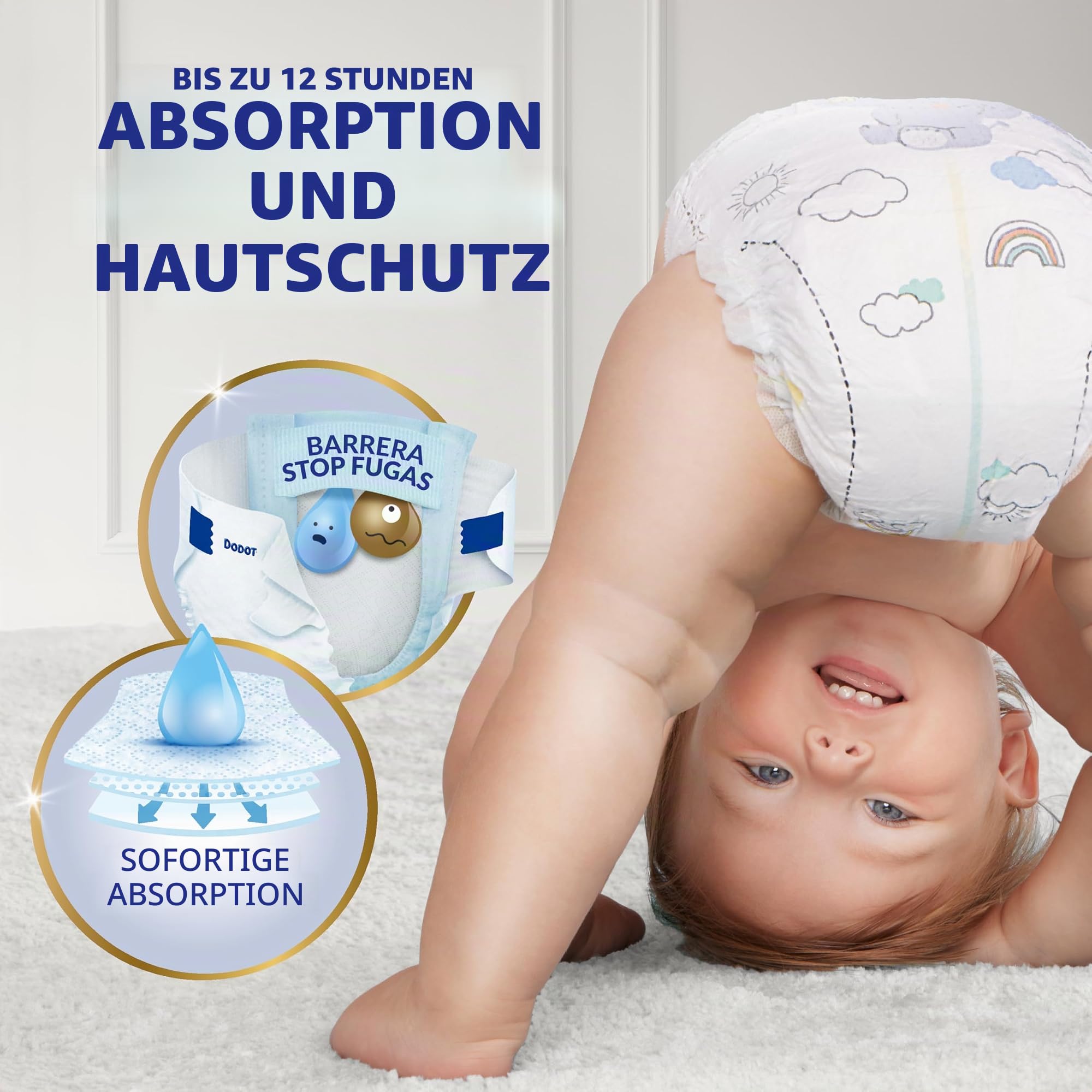 Dodot Bebé Sensitive Windeln, Größe 5, 11-16 kg, 168 Windeln und 4 Hose, Geschenk, optimaler Hautschutz, deDodot, Monatspack