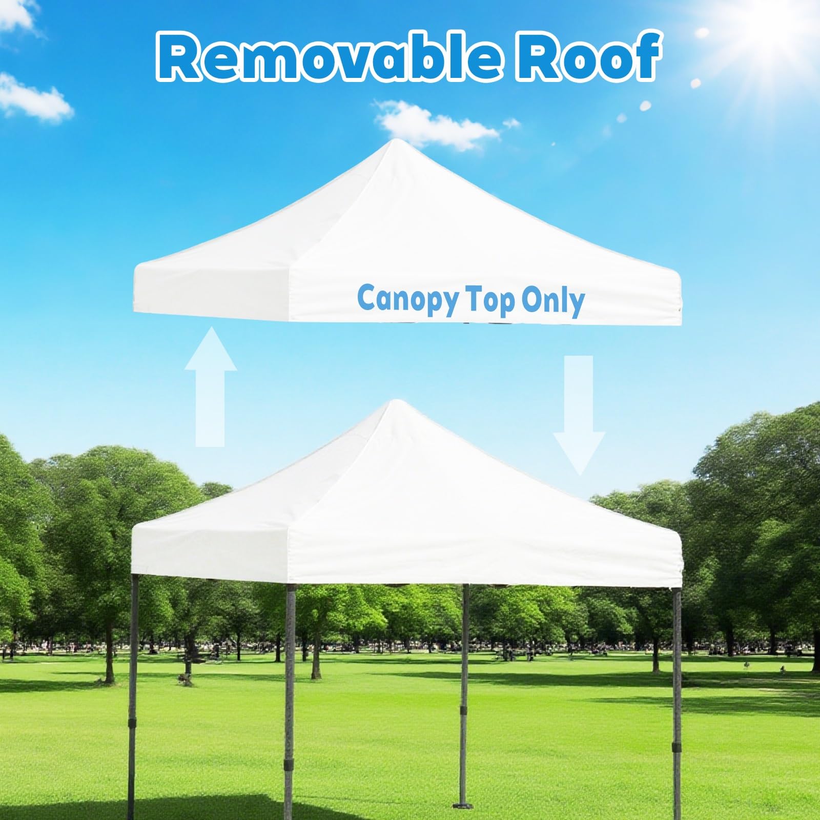 Telo Gazebo 3x3,gazebo 3x3 Pieghevole Impermeabile Ricambio, Oxford 420D(Blue)