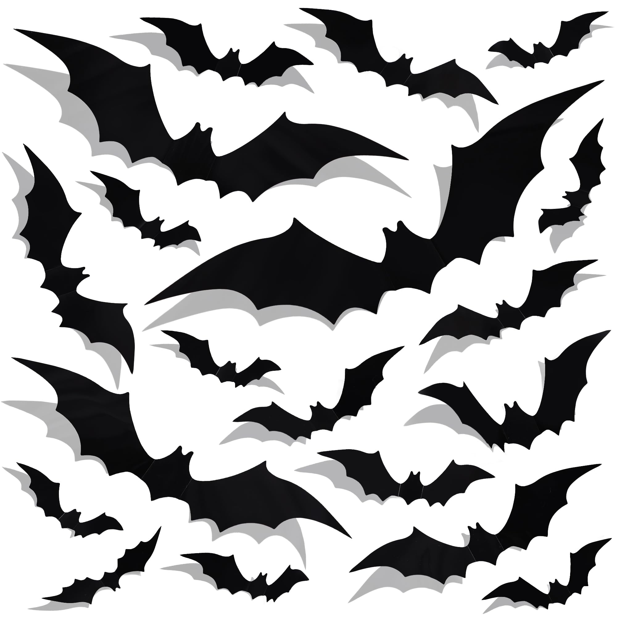 MoonyLI 24-teilige 3D Fledermaus Aufkleber Für Halloween – Gruselige PVC-Aufkleber Für Fenster, Wände & Türen | Selbstklebend & Rückstandslos Entfernbar