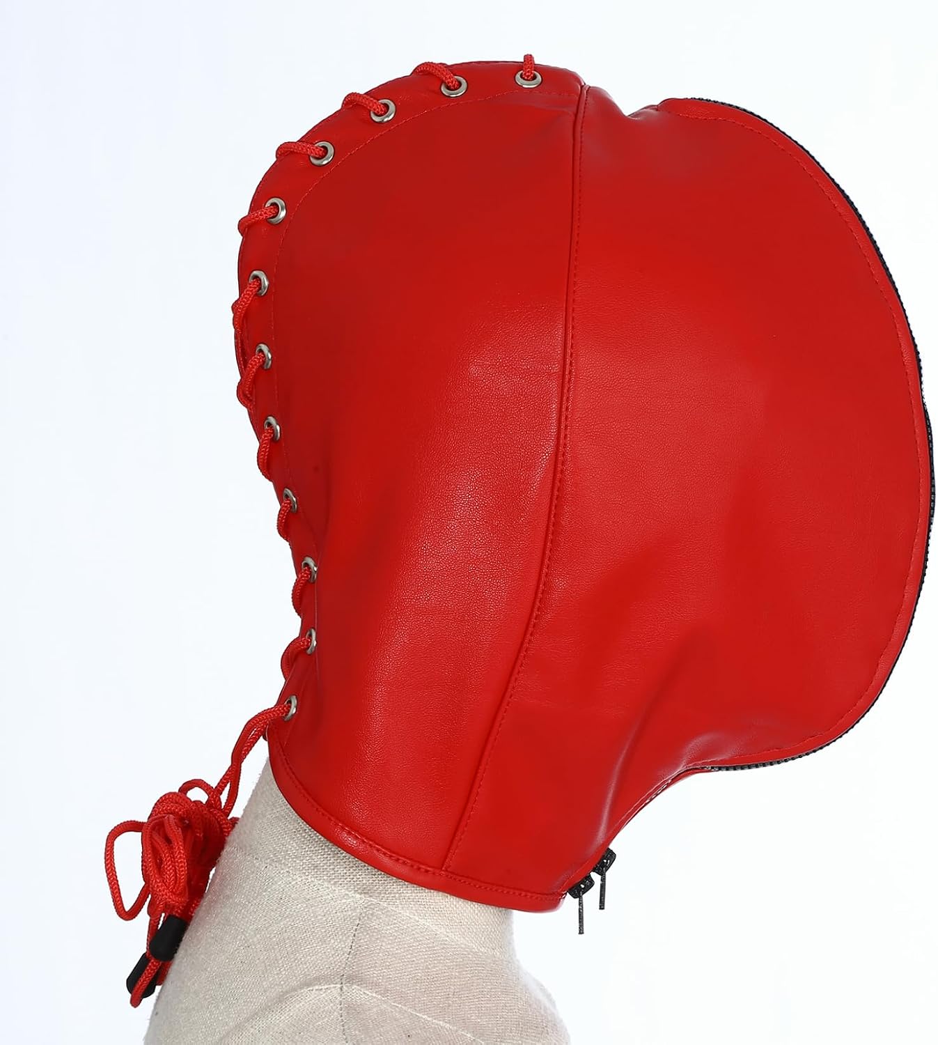 Gothic Wetlook Hood Mask Zipper Restraint Full Cover Open Mouth Head Cover Prank Balaclava