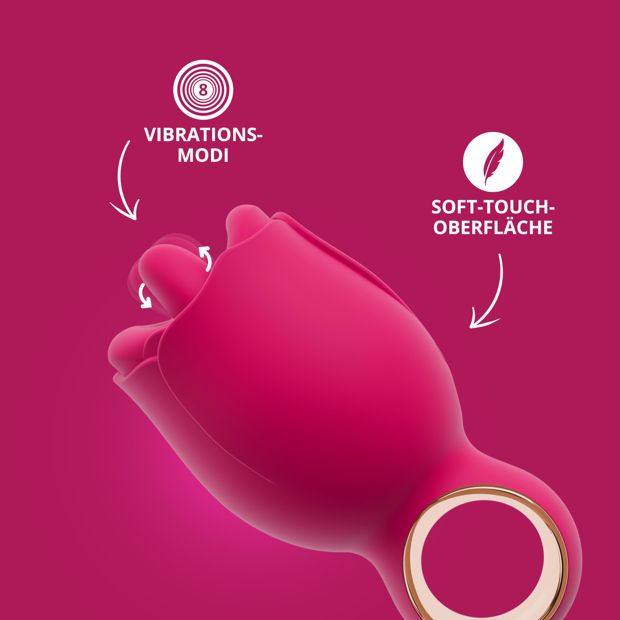 You2Toys Vibratore per lingua Oral Fun - Vibratore per clitoride con attacco lingua leccata e vibrazione, 8 modalità di stimolazione, in silicone, ricaricabile tramite USB, silenzioso, giocattolo