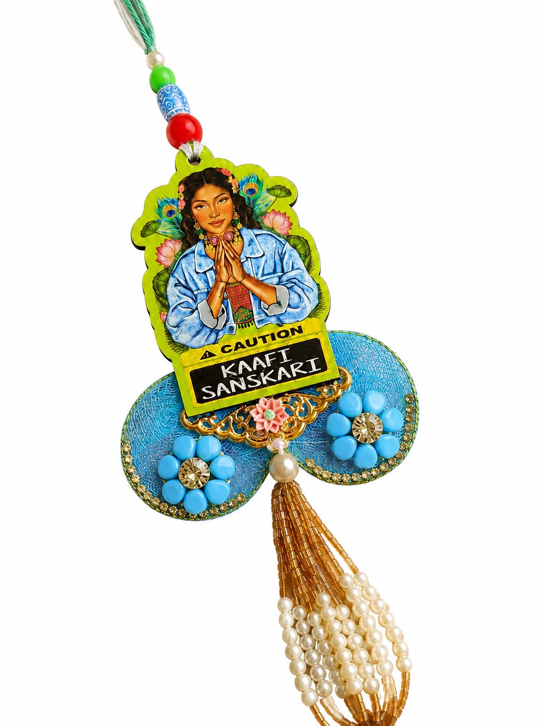 Funky Tassel Lumba Rakhi Traditional Handmade Lumba Rakhi for Sister-image-24