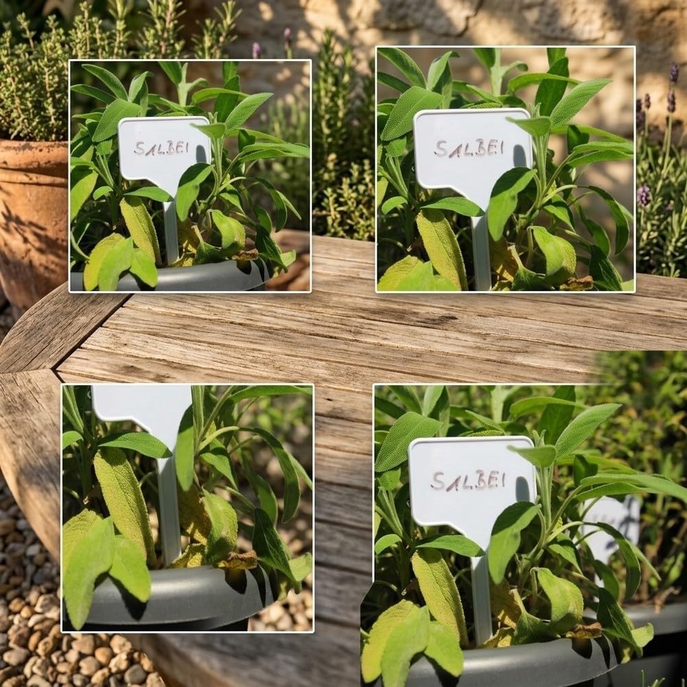 Wasserdichte Pflanzenetiketten, hohe Pflanzenetiketten mit Permanentmarker, 27,9 cm, Kunststoff, Gartenanhänger für Outdoor, Gemüse, Kräuter, Blumen, für Gewächshaus, Kinderzimmer, 50 Stück