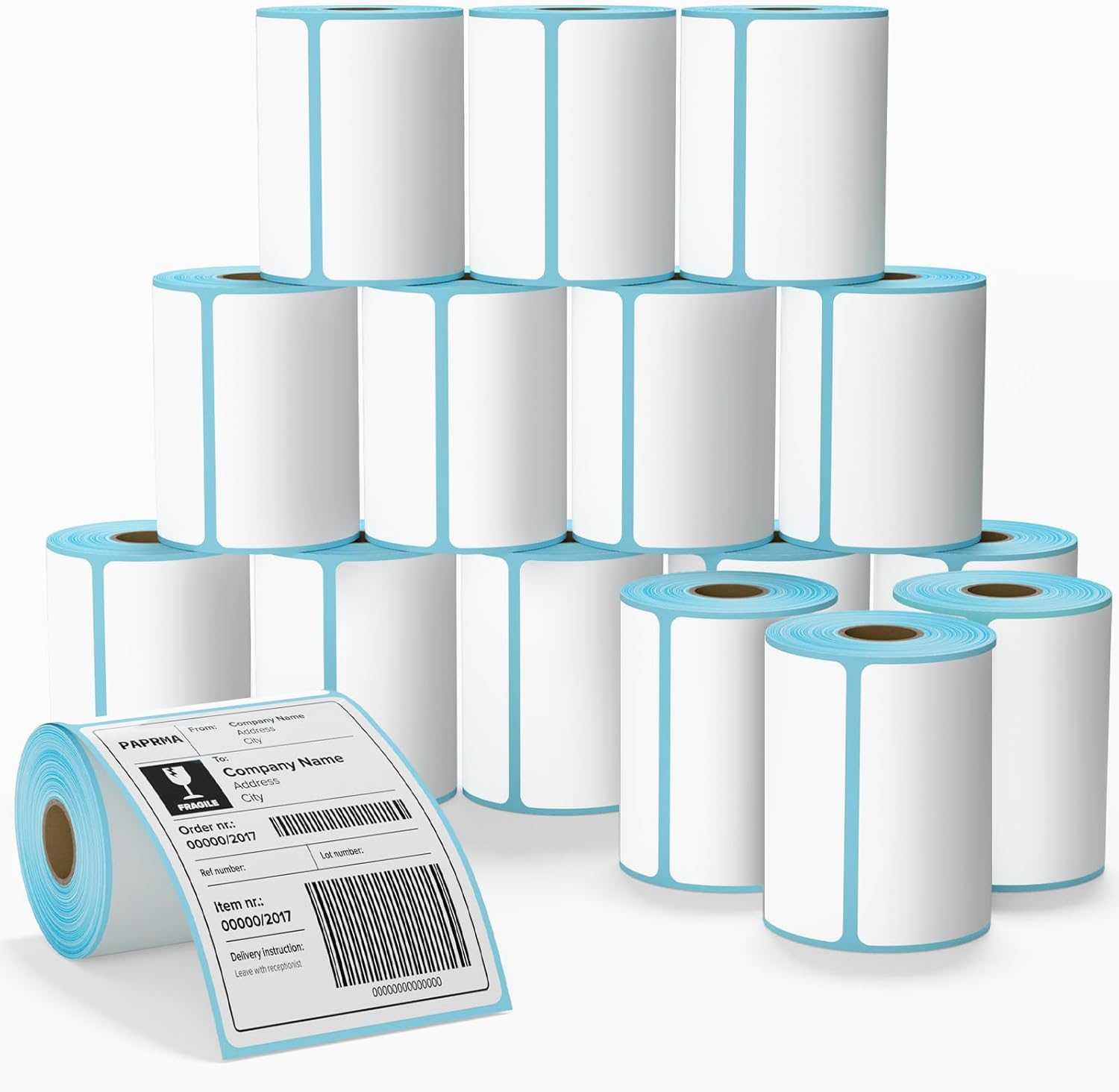 4000 Direct Thermal Labels - 16 Rolls of 4' x 6' Thermal Printer Paper - 250 Labels Per Roll - Zebra Rollo Compatible