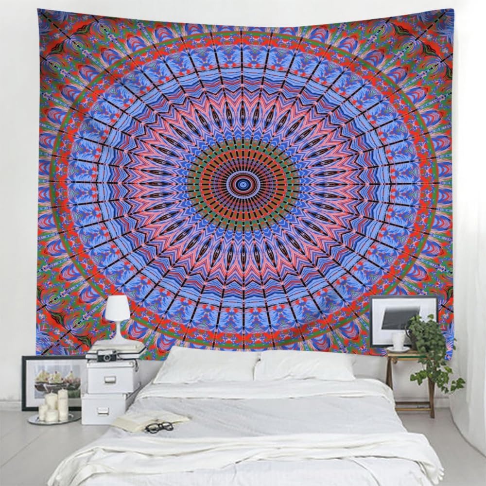 Arazzo Boho Mandala Colorato 180×230 Cm – Stampa HD Su Poliestere, Per Parete, Letto O Tovaglia, Con Accessori Per Appendere ????