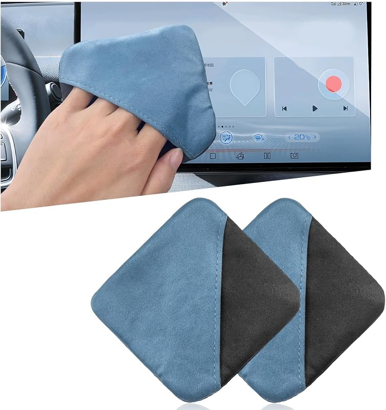 Car Screen Cleaner, Microfiber Cleaning Pad | Lint-Free & Scratch-Safe, Glove-Style Wear, Wet/Dry Dual-Use, Foldable Portable, For Car/Phone/Tablet/Laptop/TV