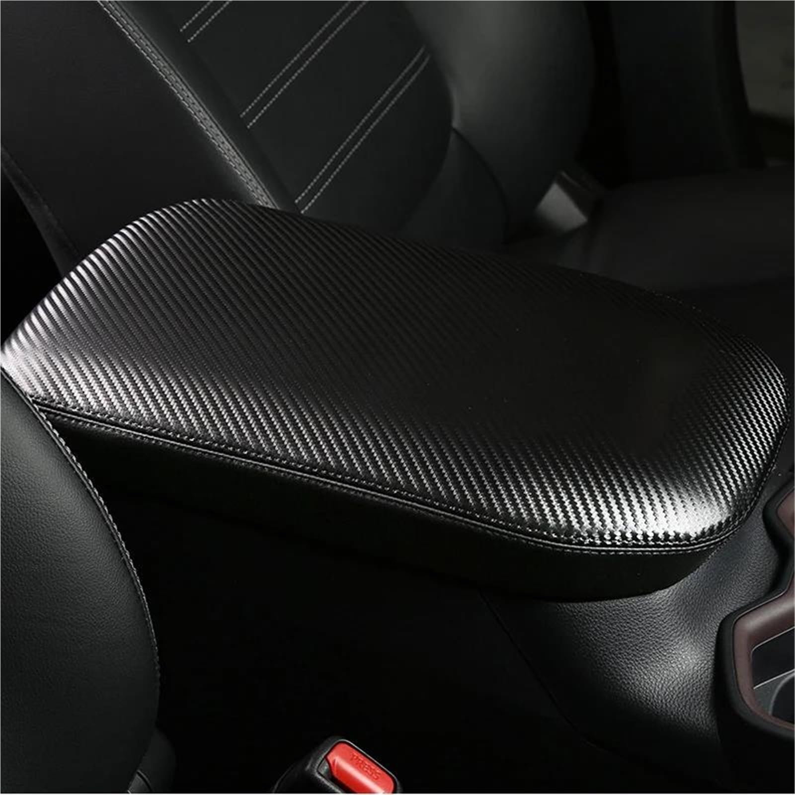 Dtsgcx Carbon Fiber Leather Car Armrests Center Console Storage Box Cover Case For Toyota Rav4 Xa50 2019 2020 2021 2022 2023 2024 For Car(Carbon Fiber)