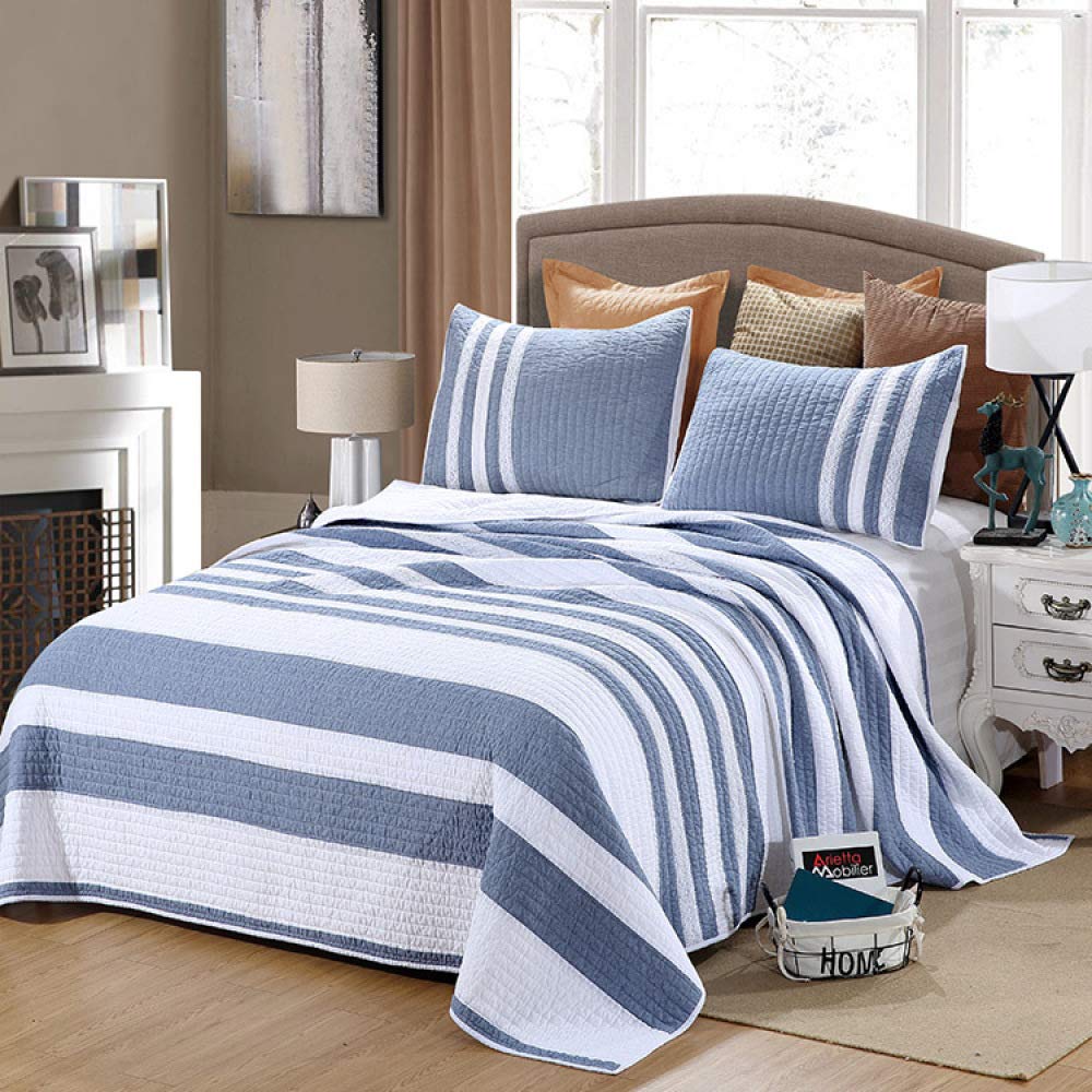 Bleu/Blanc Dessus De Lit Boutis Couvre Lit 2 Personnes Matelassé Luxe Cotten Couette Literie Ensemble 3 Pièces Draps Jeter Taies D'oreiller 50X70CM Quilt,Beige-king:230X250CM